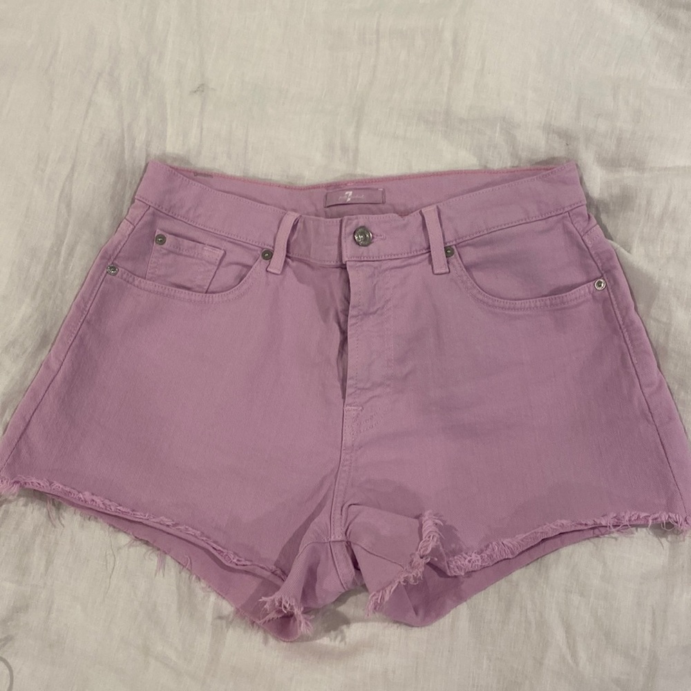 Purple denim shorts. Size 31- stretch